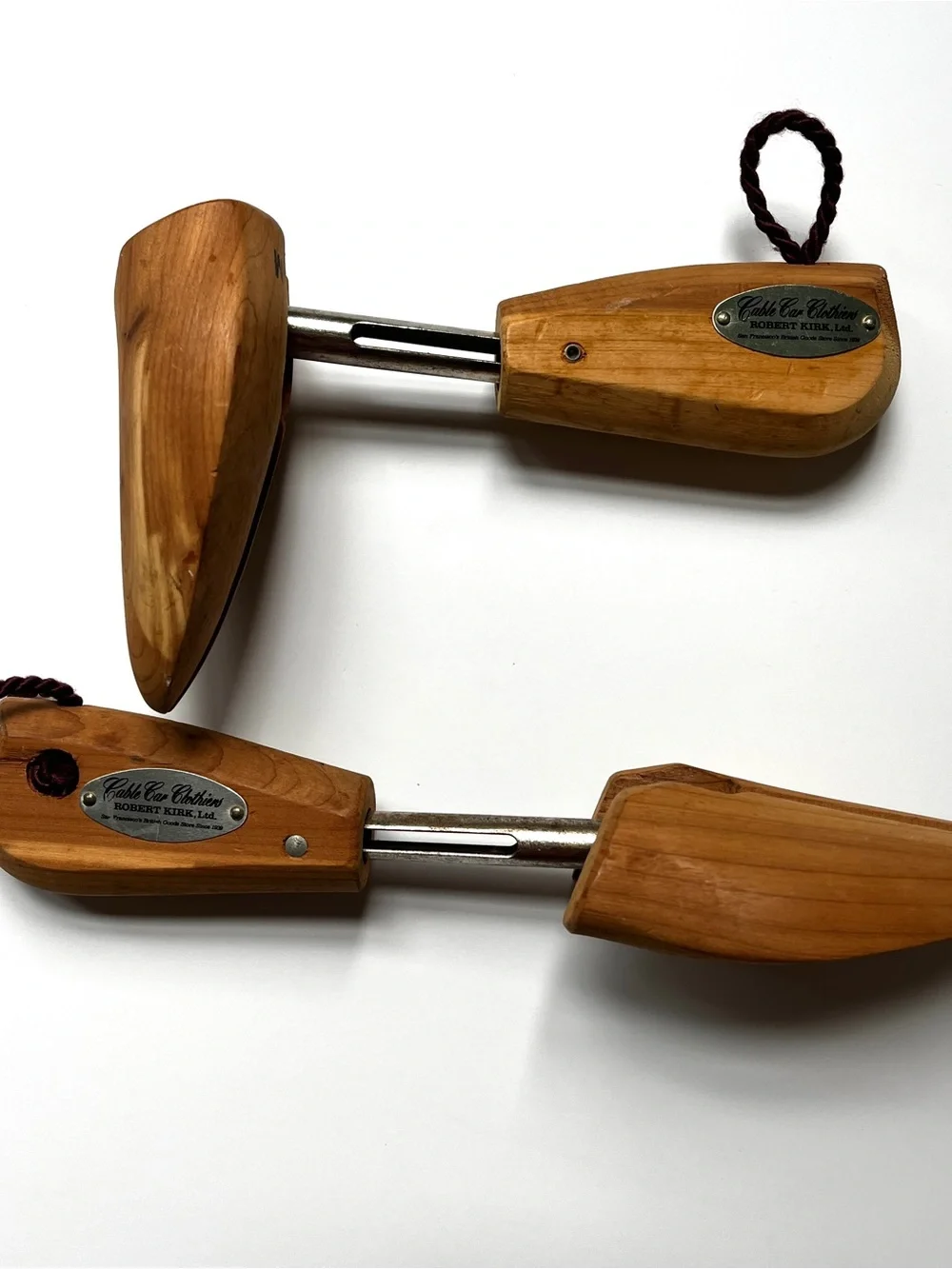 Vintage Cable Car Clothier Cedar Shoe Trees Robert Kirk Ltd. SF Luxury